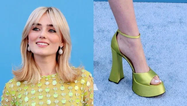 Meg Donnelly Dons Lime Platform Heels for 2025 Billboard Women in Music