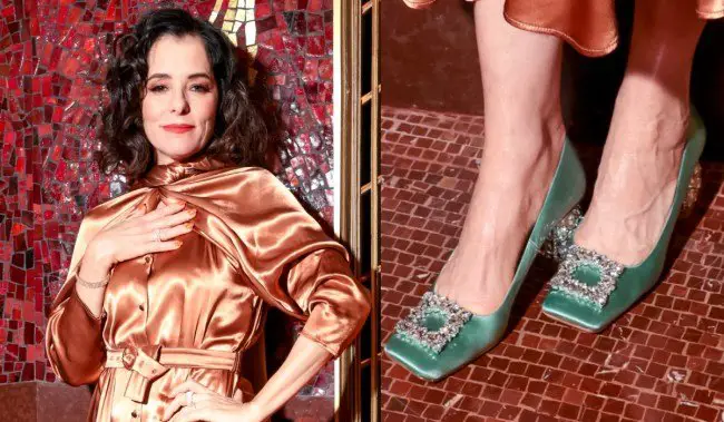 Parker Posey Wears Roger Vivier Crystal Pumps to Printemps Event