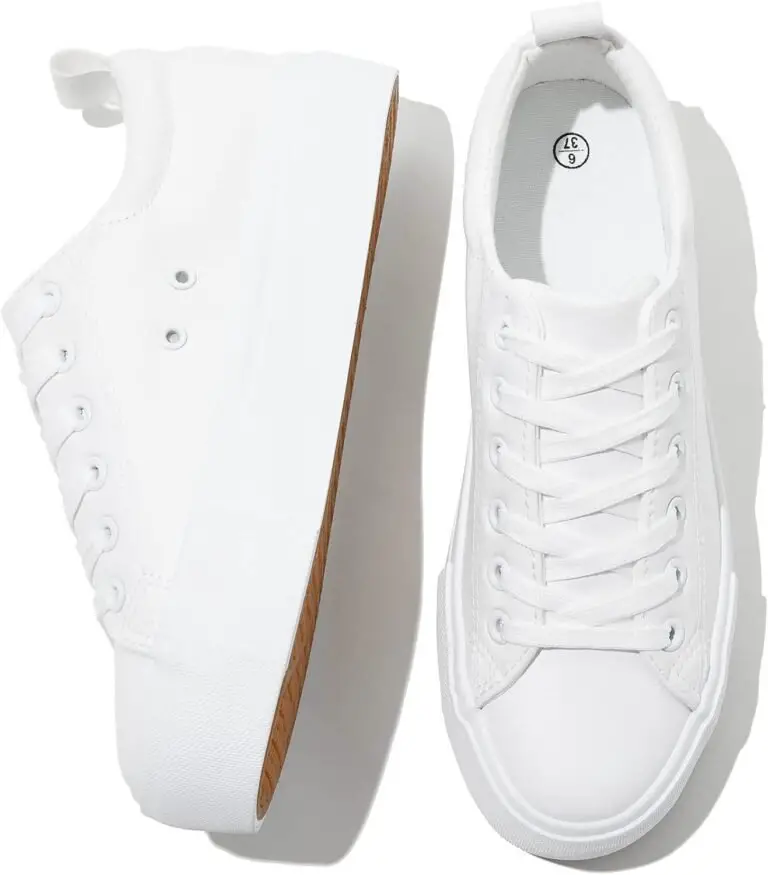 SERNIAL Womens White Platform Sneakers PU Leather Platform Shoes Walking Shoes for Women SERNIAL Womens White Platform Sneakers PU Leather Platform Shoes Walking Shoes for Women