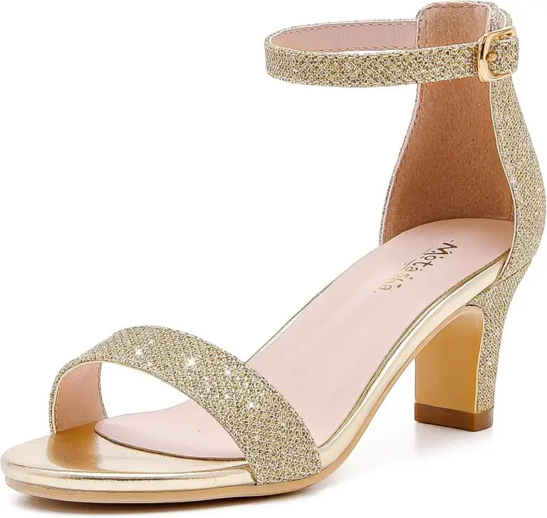 Girls Heel Sandals Open Toe Ankle Strap Flower Girl Dress Pump Sandals Wedding Party for Little Big Kid Girls Heel Sandals Open Toe Ankle Strap Flower Girl Dress Pump Sandals Wedding Party for Little Big Kid