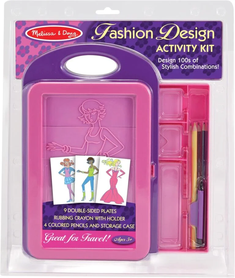 Melissa & Doug Fashion Design Art Activity Kit – 9 Double-Sided Rubbing Plates, 4 Pencils, Crayon – Travel Toys for Kids Ages 5+ Melissa & Doug Fashion Design Art Activity Kit – 9 Double-Sided Rubbing Plates, 4 Pencils, Crayon – Travel Toys for Kids Ages 5+