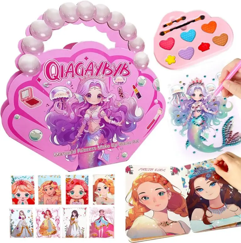QIAGAYBYB 5 in 1 Princess Art Craft Kits, Dress Up Game Set, Foil Art & Diamond Painting, Makeup DIY Activity, Ideal Toys for Girls Ages 5 6 7 8+ Years Old QIAGAYBYB 5 in 1 Princess Art Craft Kits, Dress Up Game Set, Foil Art & Diamond Painting, Makeup DIY Activity, Ideal Toys for Girls Ages 5 6 7 8+ Years Old