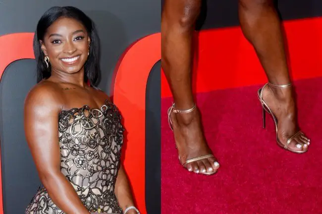 Simone Biles Dons Metallic Sandals for Time100 Gala 2025