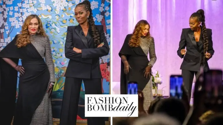 Michelle Obama and Tina Knowles Discuss New York Times Bestseller “Matriarch” in Sergio Hudson and Jean Louis Sabaji Looks