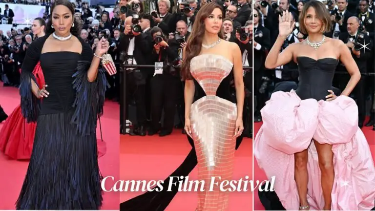 On the Scene at the Cannes Film Festival: Angela Bassett Stuns in a Black Fringe Burberry Gown, Eva Longoria Glistens in a Gold Tamara Ralph Dress & Halle Berry Illuminates in a Black & Pink Celia Kritharioti Look + More! On the Scene at the Cannes Film Festival: Angela Bassett Stuns in a Black Fringe Burberry Gown, Eva Longoria Glistens in a Gold Tamara Ralph Dress & Halle Berry Illuminates in a Black & Pink Celia Kritharioti Look + More!