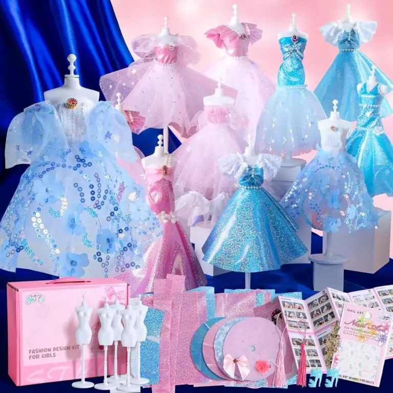 Skirfy Fashion Designer Kits for Girls Ages 8-12 with 5 Mannequins,Girls Toy,Accessories,DIY Art and Craft Kits for Kids,Dress Design Craft Making Kit Gift for Kids Birthday Teen Girl Gifts Stuff