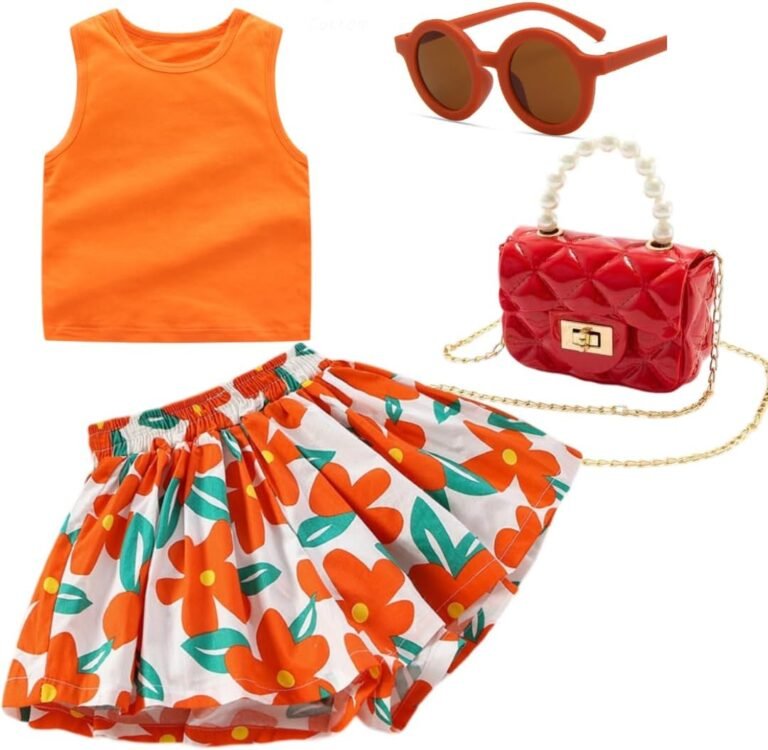 Deerhobbes Design your own Girls’ Short Sets – Trendy and Comfortable Summer Outfits for Girls Fashionable Clothing Sets 4pc