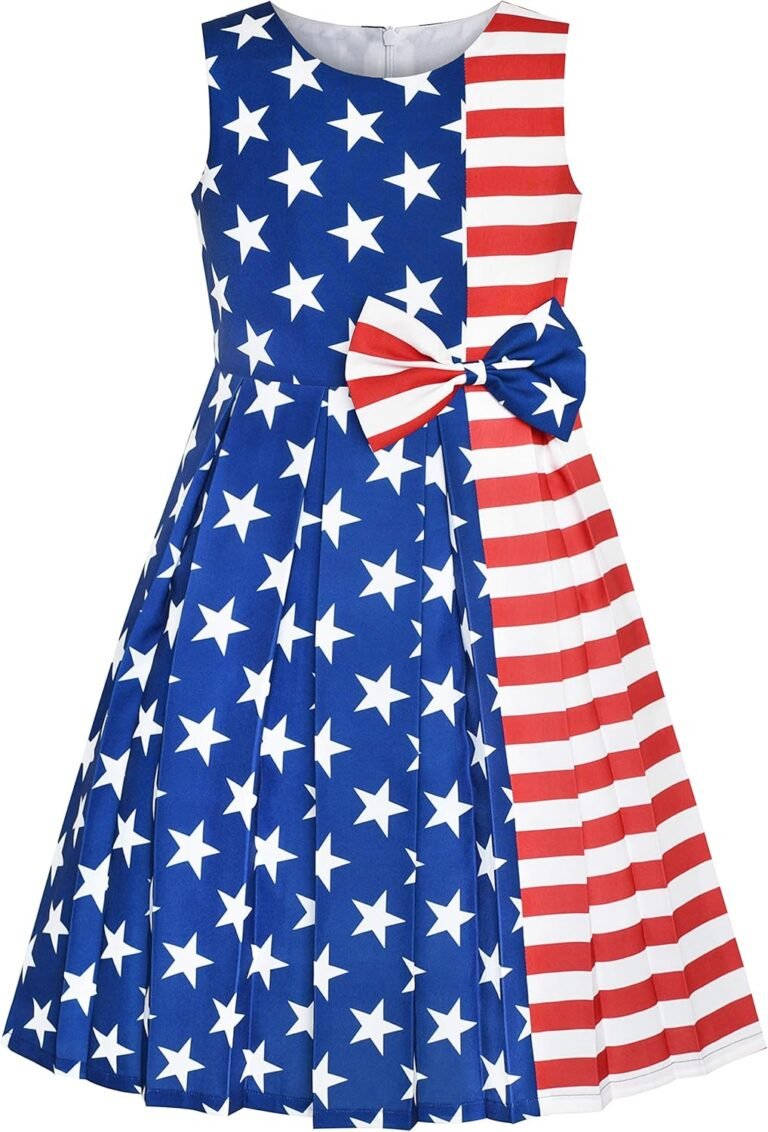 Sunny Fashion Girls Dress Color Block Contrast Bow Tie Everyday Party Size 4-14