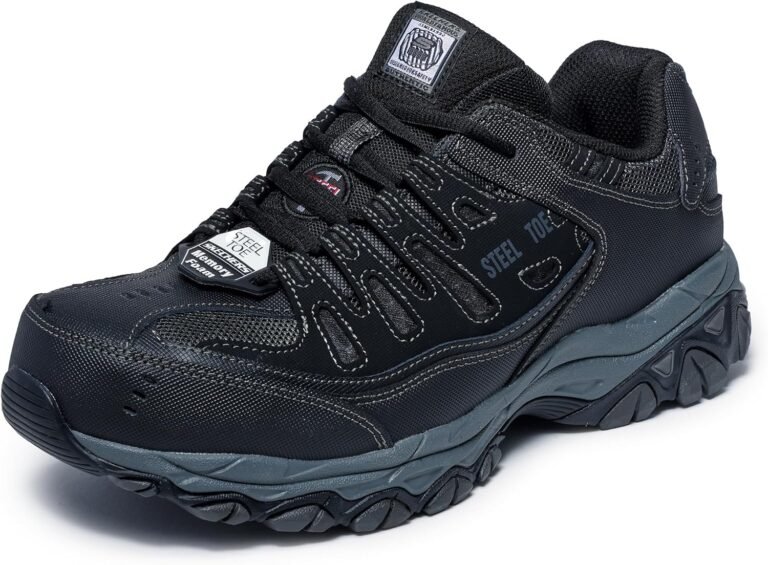 Skechers Men’s Cankton Steel Toe Construction Shoe – Electrical Hazard Rated, Memory Foam