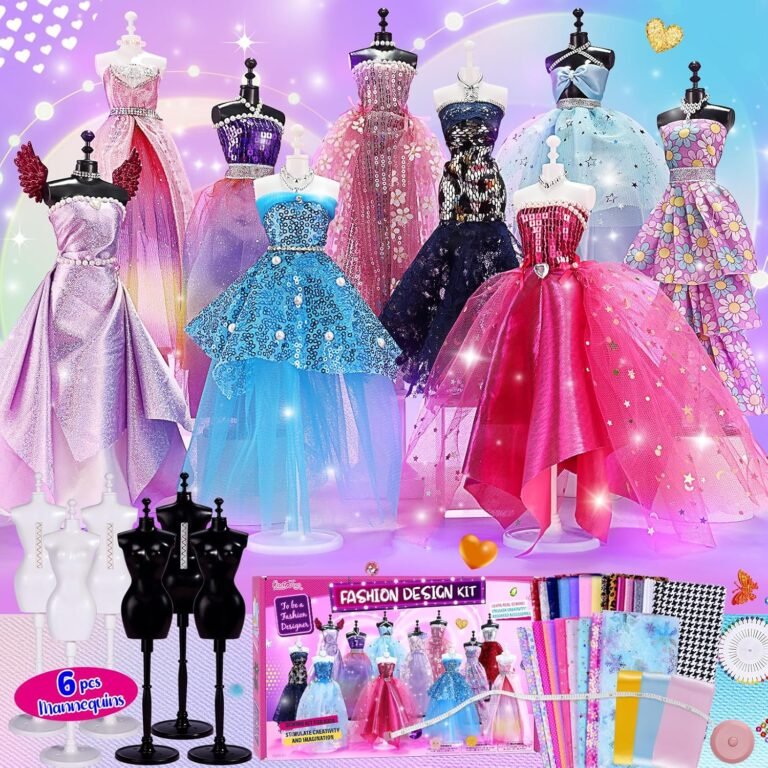 ONE TO FOUR 800+Pcs – Fashion Designer Kit for Girls with 6 Mannequins – Arts and Crafts Kit- Sewing Kit for Kid Ages 8-12 -Girl Gift Age 6 7 8 9 10 11 12-Gifts for Teen Girls