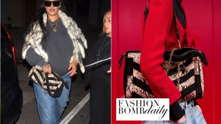 Rihanna Was Captured Dining at Giorgio Baldi in an Archive Vintage Fur Store with Bomb Valentino Accessories