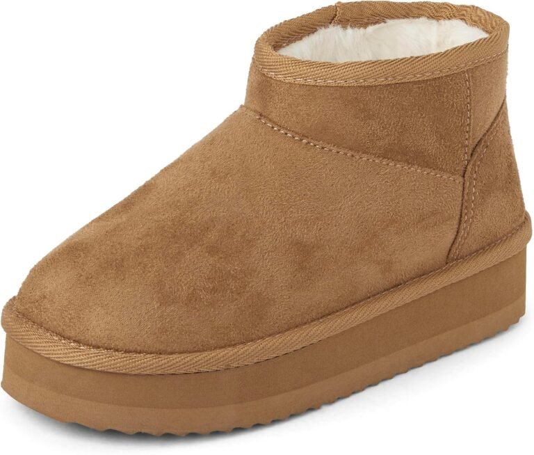 The Children’s Place Girl’s Mini Ankle Platform Boot, Faux-Fur Lined