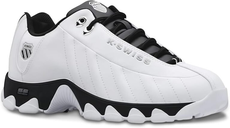 K-SWISS Men’s ST329 CMF Sneaker, Wide Tennis Dad Walking Shoes Leather Upper