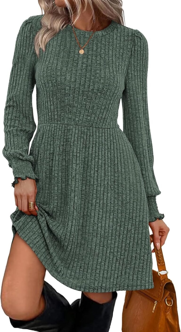 SAMPEEL Dresses for Women 2025 Long Sleeve Fall Fashion Casual Sweater Dress Trendy Outifts