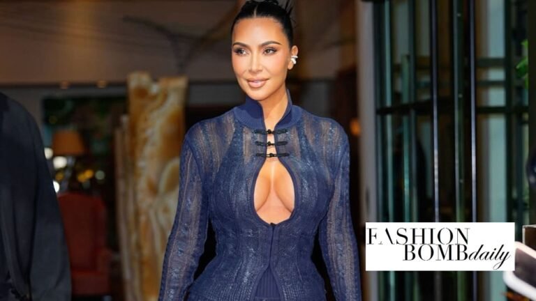 Kim Kardashian Stuns in a Midnight Blue Christian Dior SS99 by John Galliano Look in New York