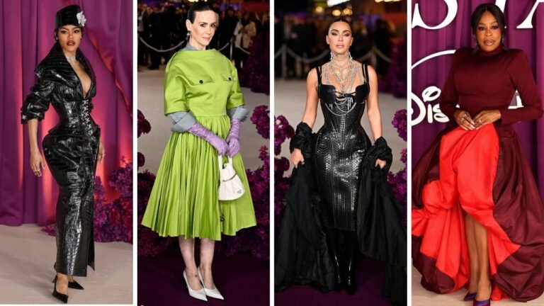 The Hulu All’s Fair Premiere in London: Teyana Taylor in a Black Tamara Ralph Dress, Kim Kardashian in a Black Dilara Findikoglu Look, Sarah Paulson in a Lime Green Prada Dress + More!