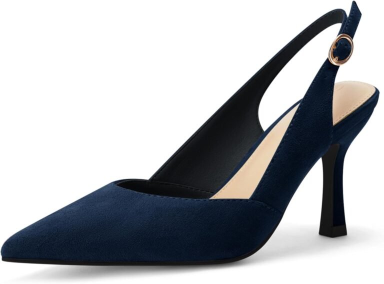 Rilista Women’s Slingback Kitten Heels Closed Pointed Toe Wedding Party Dress Pumps Shoes