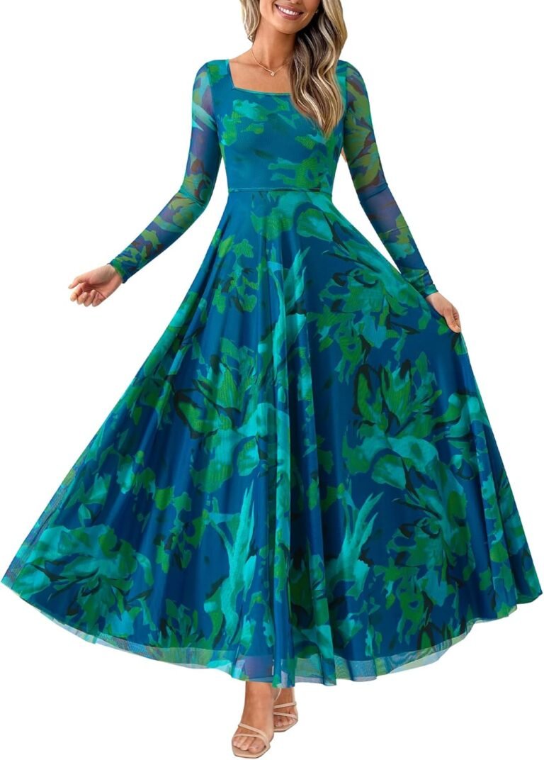 BTFBM Women Maxi Dress Fall 2025 Fashion Elegant Long Sleeve Square Neck Floral Print Party Club Wedding Guest Dresses