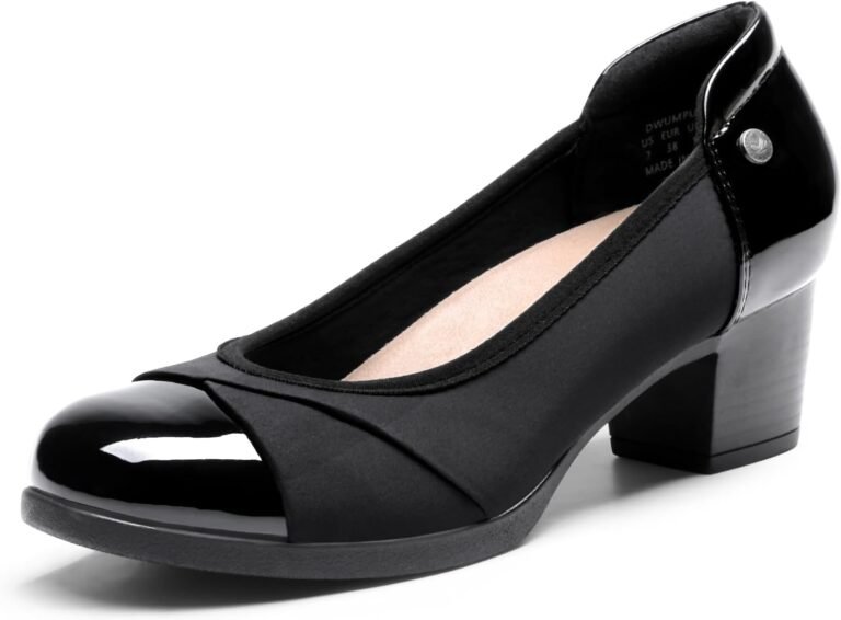 DREAM PAIRS Women’s Pumps Low Chunky Block Closed Toe Shoes Work Comfortable Heels Round Toe Dress