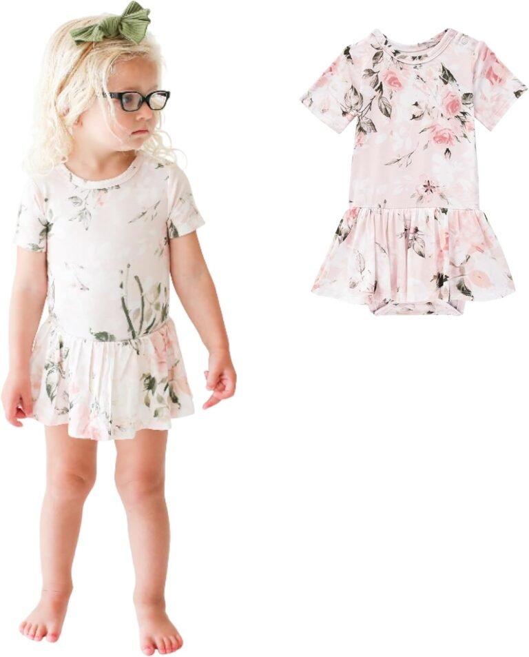 Posh Peanut Baby & Little Girls Dresses for Summer – Twirl Bodysuit Dresses for Girls Made of Soft Viscose from Bamboo