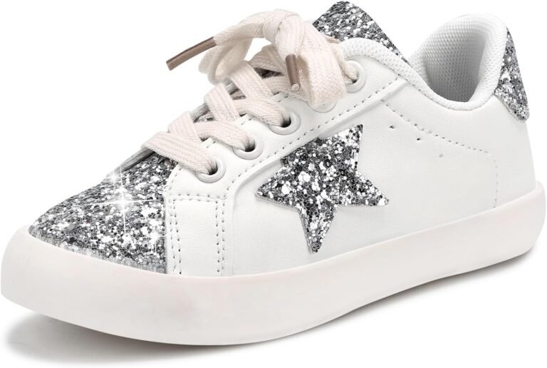 Girls Sneakers Glitter Tennis Shoes Lightweight Non-Slip Running Walking Shoes for Toddler/Little Kid/Big Kid