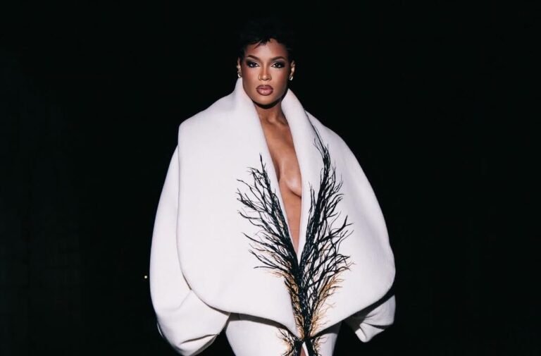 Didi Stone Wears Ivory Sculptural Stephane Rolland Haute Couture Gown to Time France Event