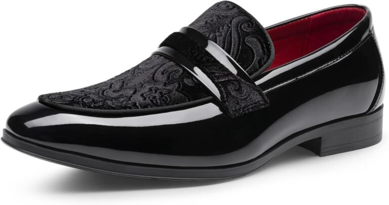 Bruno Marc Men’s Tuxedo Patent Loafers Classic Velvet Slip-on Dress Shoes