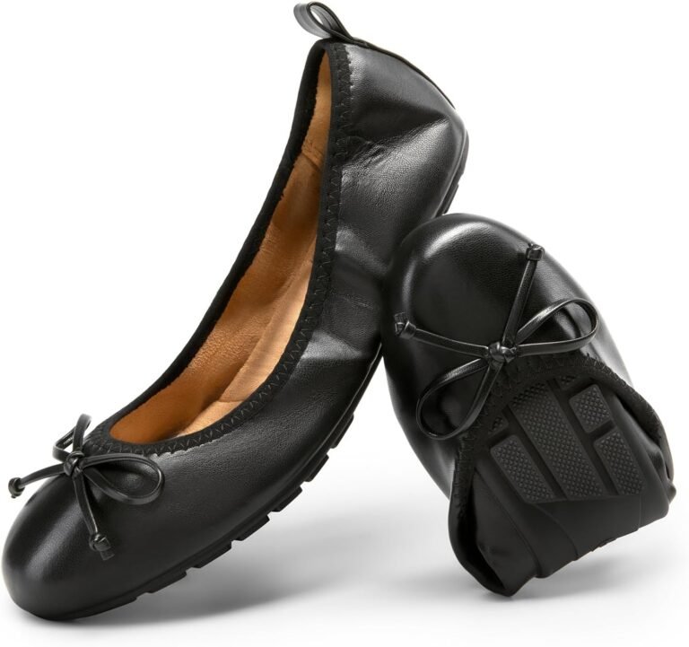 DREAM PAIRS Women’s Flats, Foldable Ballet Flats for Women, Bowknot Round Toe Comfort Light Weight Slip-On Dress Shoes