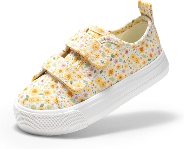 DREAM PAIRS Kid Toddler Sneakers Boys Girls Canvas with Cartoon Dual Hook and Loops for School Walking