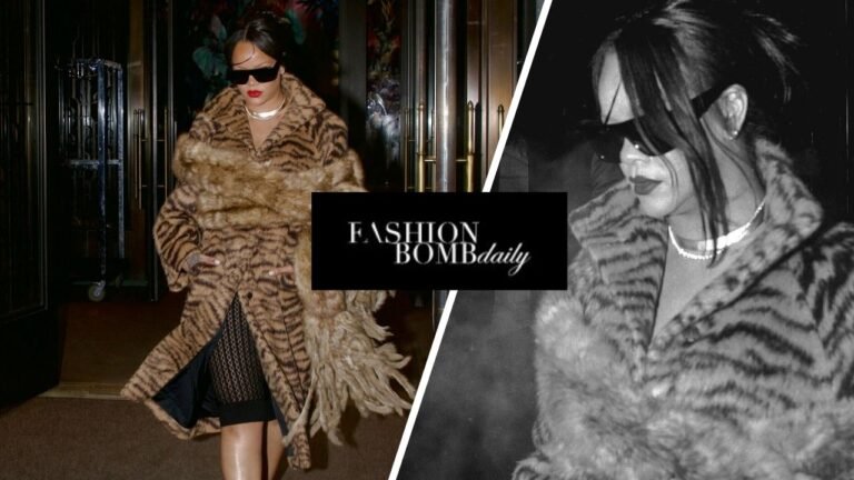 Rihanna Makes a Bold Statement in WS26 Maison Alaïa Tiger-Print Jacquard and Matching Heels
