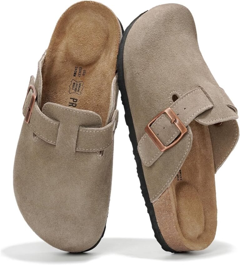 Project Cloud 100% Genuine Leather Footbed Clogs for Women – Memory Foam Arch Support Slippers for Women – Trendy Slip-ons Women’s Mules & Clogs Sandals (Benton)