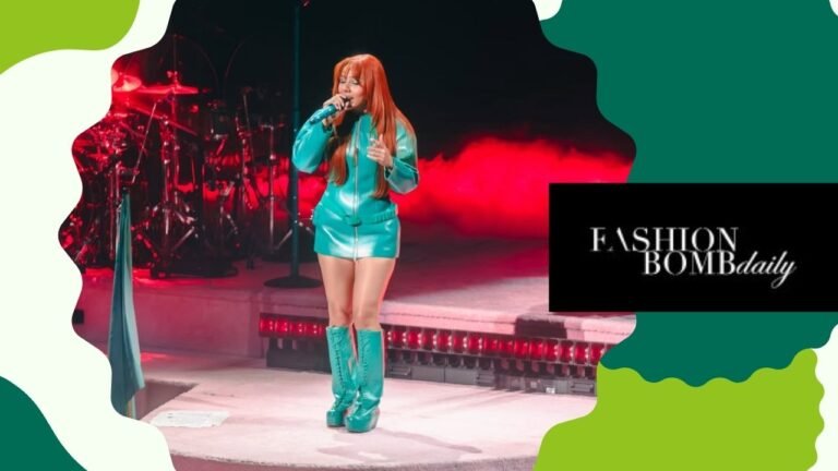 Mariah The Scientist Performed in DC in a Teal Green $1,478 KNWLS ‘Neo’ Coat and Custom Laura Andraschko Riding Boots