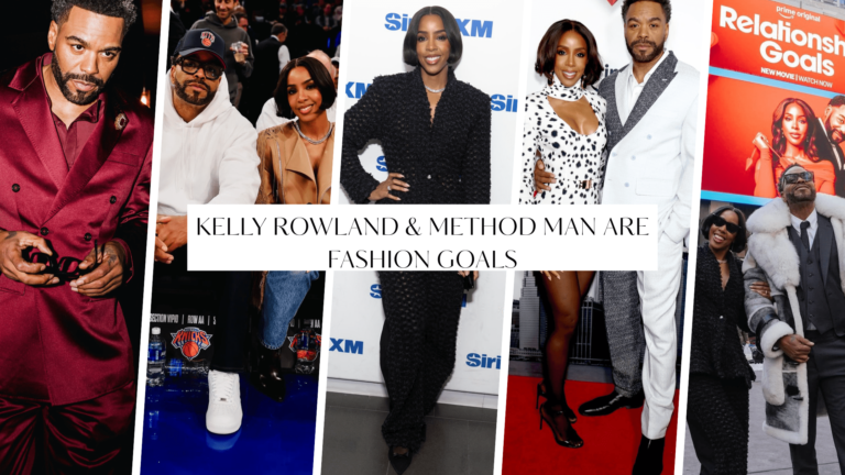 Kelly Rowland and Method Man Bring the Fashion for Relationship Goals Press Tour: Courtside in a Fringed TTSWTRS Jacket, Black and White Rowen Rose, Retrofete, and More!