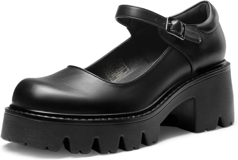 DREAM PAIRS Women’s Mary Janes Shoes Platform Dress Low Heel Chunky Pumps Round Toe Ankle Strap Pumps Shoes Oxfords Esther