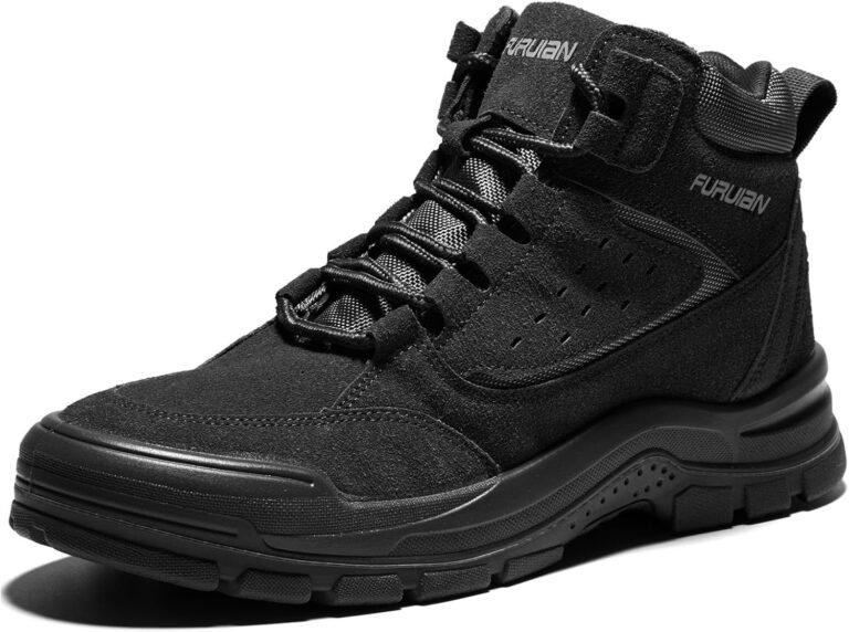 Furuian Steel Toe Boots for Men Women Comfortable Lightweight Work Boots for Men Slip Resistant High Top Steel Toe Safety Shoes Puncture Proof Indestructible Construction Shoes