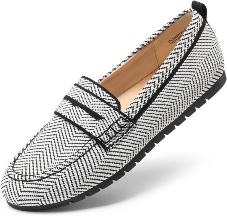 DREAM PAIRS Loafers for Women Penny Knitted Loafer Casual Comfortable Slip On Flats Work Business Walking Shoes