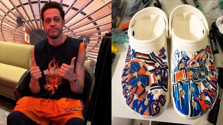 Pete Davidson Takes Crocs to MSG With Custom Knicks Clogs