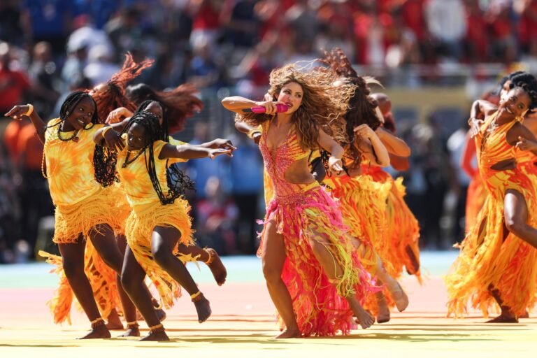 Shakira Wows at FIFA World Cup 2026 Final Halftime Show in Custom Crystal-Embellished Roberto Cavalli by Fausto Puglisi