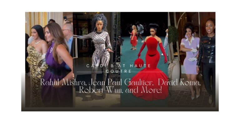 Cardi B Stuns at Paris Couture Week in Rahul Mishra, Striped Jean Paul Gaultier, Snake Print David Koma, Red Robert Wun, and More!